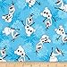 Disney Frozen Olaf Snowflakes Blue Fabric By The Yard