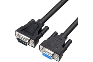 DTECH 15 Feet DB9 to DB9 RS232 Serial Cable Male to Female Extension Null Modem Cord Simple TX RX Crossover Cable for Data Co