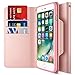 iPhone 7 Plus Case, Maxboost [Folio Style w/ Hand Strap] Premium iPhone 7 Plus Wallet Cases STAND Feature for Apple iPhone 7 Plus 2016 [Rose Gold] PU Leather Flip Cover Card Slot+Side Pocket
