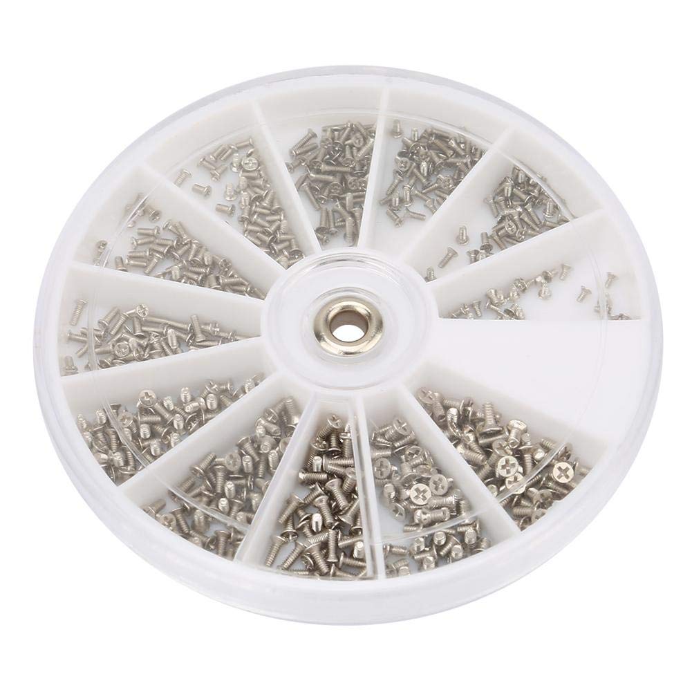 600pcs Round Box M1.0 M1.2 M1.4 M1.6 Stainless Steel Flat Head Screw Set for Glasses - The Product You Need
