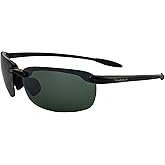 Islander Eyes Nevis Polarized Sunglasses for Men or Women Rimless Sports Wrap Black Temples w/Grey Lens