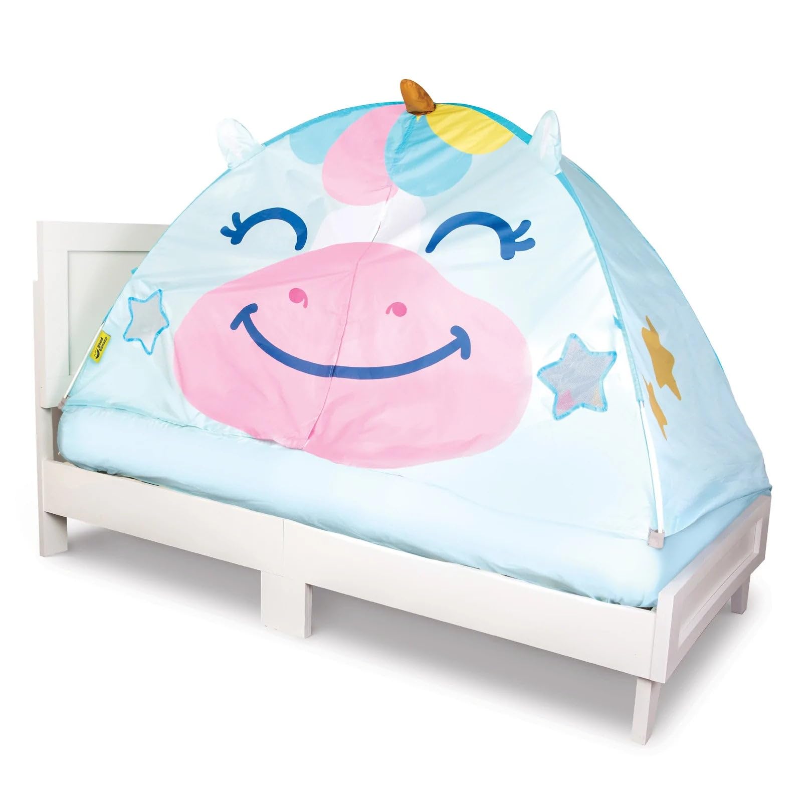 Good Banana Unicorn Bed Tent for Twin Beds - Ventilated, Easy Set-Up, Magical Play Fort for Kids