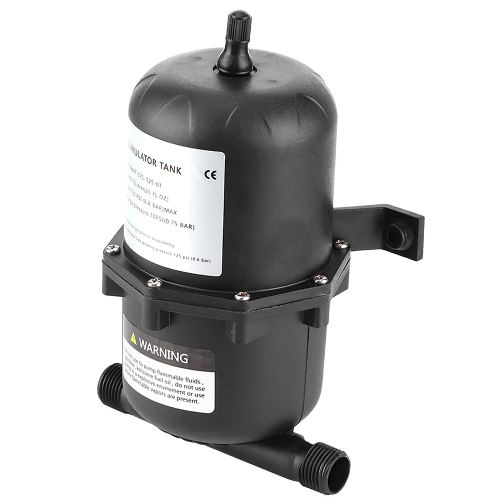 125PSI Accumulator Tank for Marine RV Boat, 0.75L Pressure Accumulator Tank Flow Control, Pressurized Water System, Sprayer Fixtures