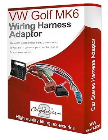 VW Golf MK6 CD radio stereo wiring harness adapter lead: Amazon.co