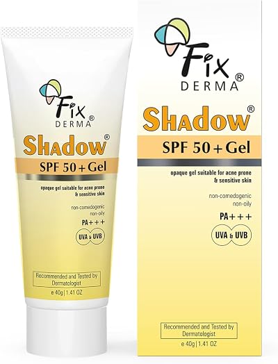 Fixderma Shadow SPF 50 Gel Oily Acne Prone Sensitive Skin Face Sunscreen Water