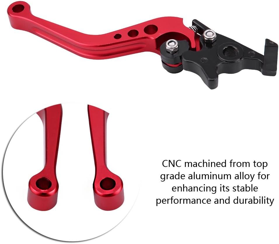 Fydun Clutch Brake Lever 1 Pair CNC Aluminum Motorcycle Clutch Drum Brake Lever Handle (Red), default - Image 5