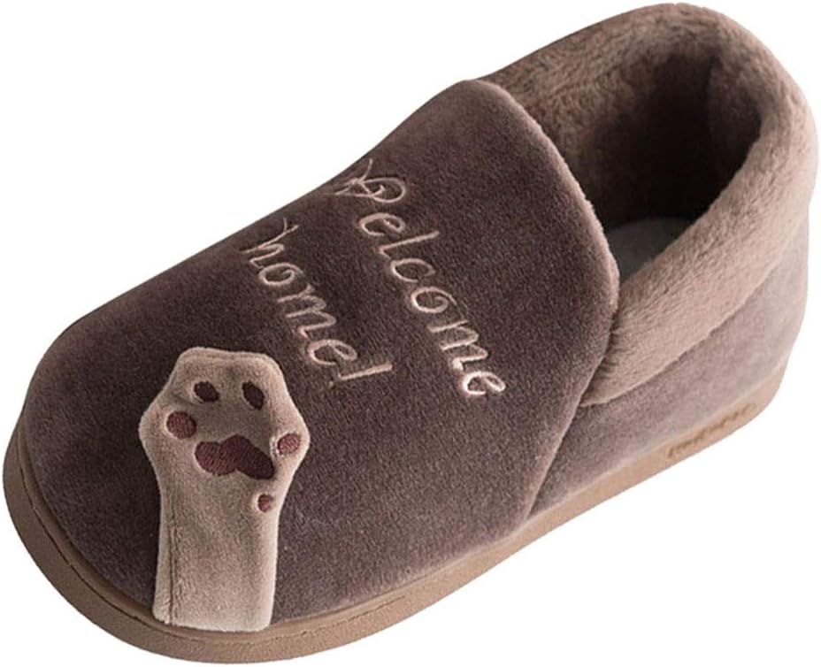 DFVVR Kids Baby Boys Girls Slippers Cartoon Cat Non-Slip Home Indoors Shoes Autumn Warm Baby Winter Clothes 12-18 Months