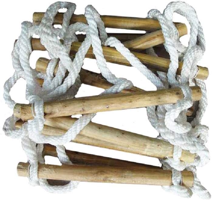 Rescue Rope Ladder, Non-Slip Wood Soft Ladders, Fire Escape Safety Ladder for Emergency Work Safety Response Self-Rescue Escape Home Outdoor Climbing,20M