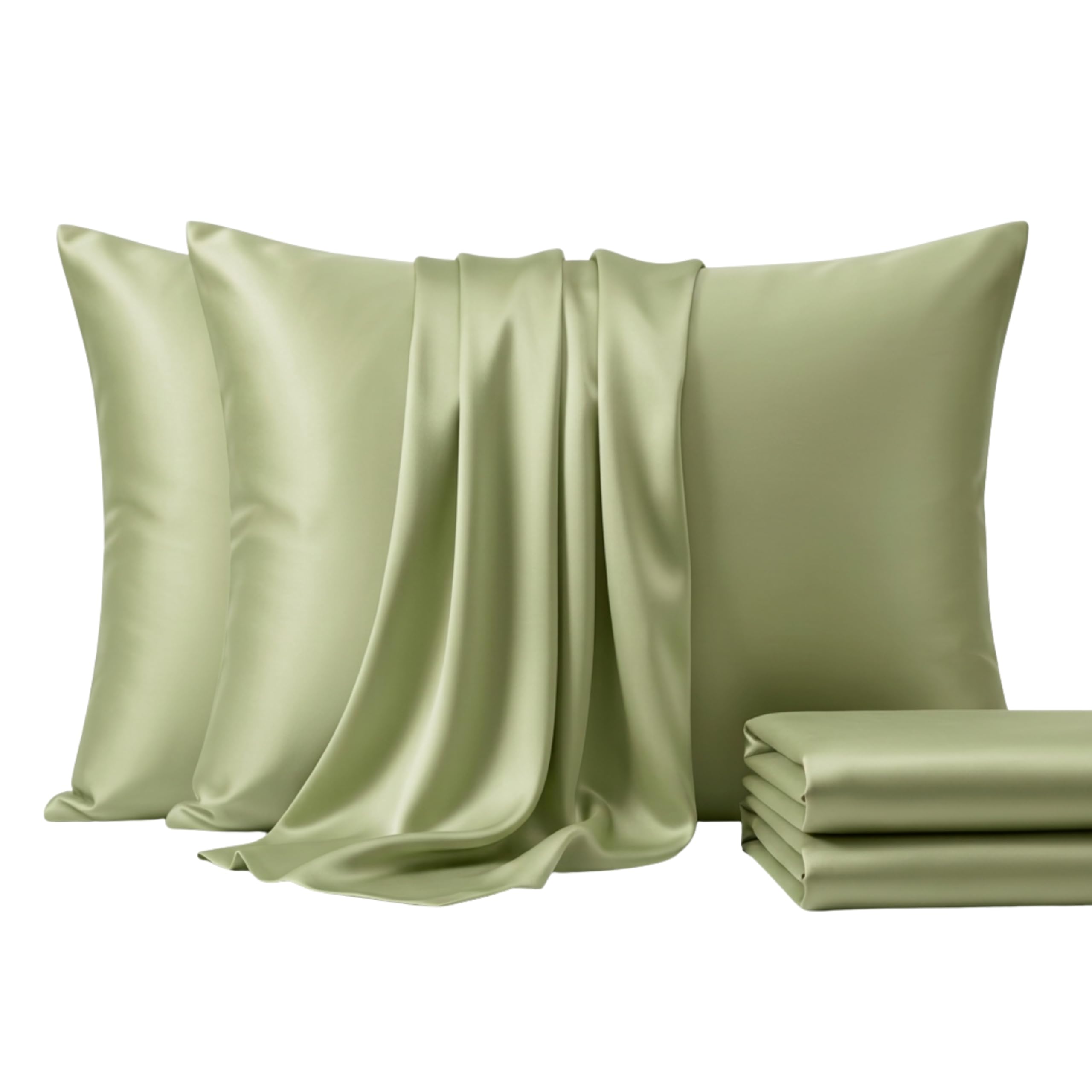 Brit Cotton TC 400Thread Count Pillowcase with Envelope Closure, Breathable Plain Soft 100% Egyptian Cotton Pillow Covers, 2 Pack (50cmX75cm, Sage Green)