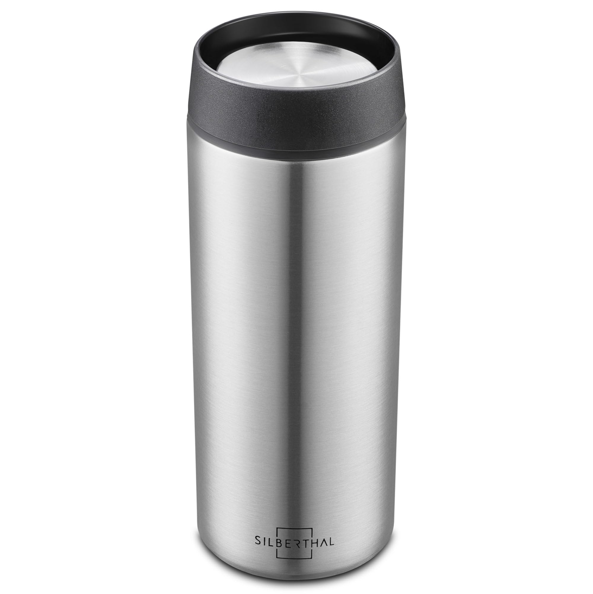 Thermo mug 350ml stainless steel - leak-proof coffee mug to go with ceramic - thermal mug ceramic - coffee cup in Silver - warm for up to 6 hours
