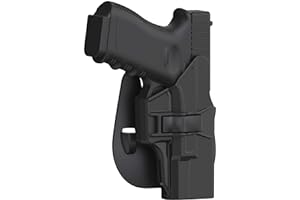 BEDONE G19 Holster, OWB Paddle Holster for Glock 19 19X 44 45 Gen 1 2 3 4 5, Glock 23 32 Gen 1 2 3 4, Outside Waistband Adjustable Cant Holster, Open Carry Gun Holster, Fast Release - Right Handed