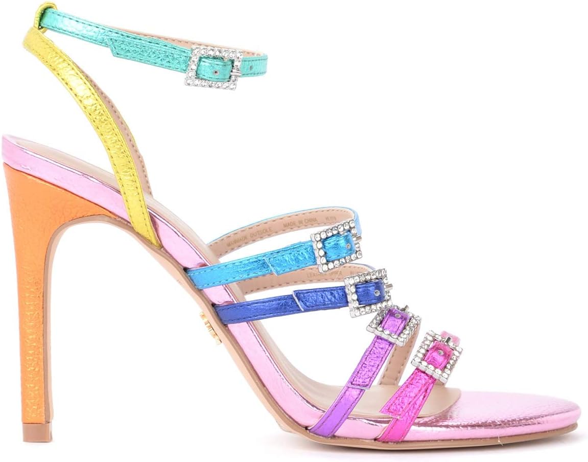 Sandalo Kurt Geiger Pierra in Pelle Metallizzata Arcobaleno, Size UK: