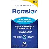 Florastor Probiotic for Digestive and Immune Health, 54 Capsules | Probiotics for Women &amp; Men, Help Flush Out The Unwanted &amp; Boost The Good with Unique Strain S. Boulardii (Packaging May Vary)