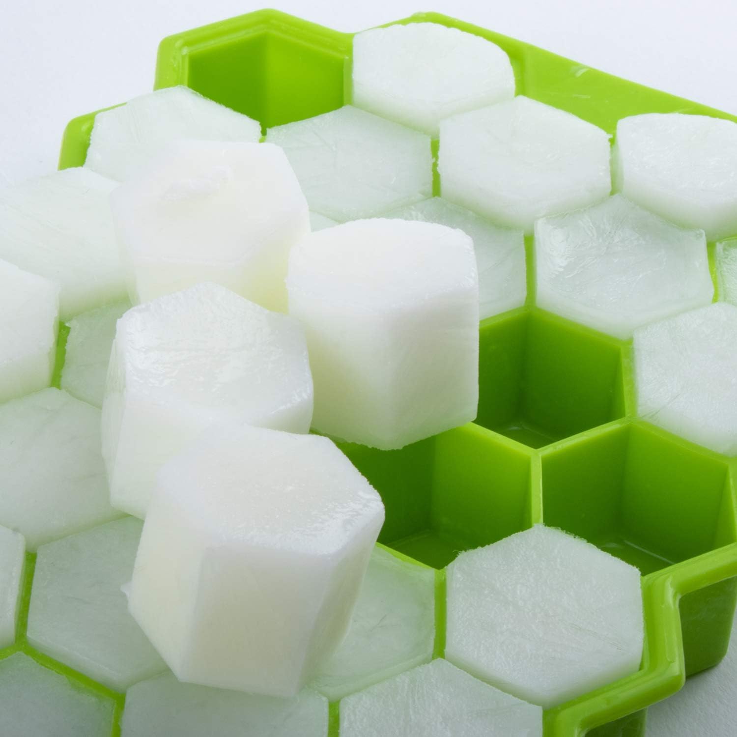 Ice Cube Trays, WETONG 2 Pack Silicone Ice Cube Molds with Lid Flexible 74-Ice Trays BPA Free, for Whiskey, Cocktail, Stackable Flexible Safe Ice Cube Molds: Kitchen & Dining
