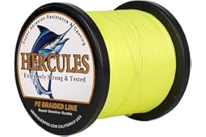 HERCULES Cost-Effective Super Cast 8 Strands Braided Fishing Line 10LB to 300LB Test for Salt-Water,109/328/547/1094 Yards(100M/300M/500M/1000M),Diam.#0.12MM-1.2MM,Hi-Grade Performance,Variety Colors