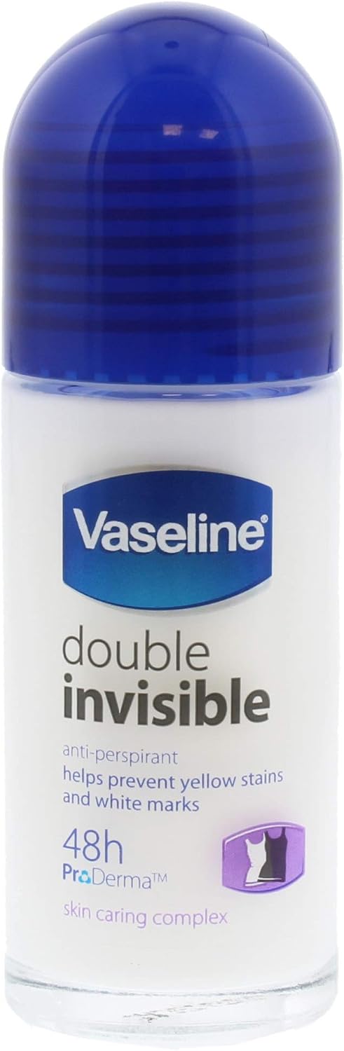 Vaseline roll-on double invisible 48 Hr Protection Skin Caring, 50ml, white, 18 g (Pack of 1)