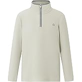 PATPAT Kids Heat-Retaining Sweatshirt, Cloud-Soft Smart-Thermal Quarter-Zip Sweater, Mock Neck Pullover with Thumb-hole Cuffs
