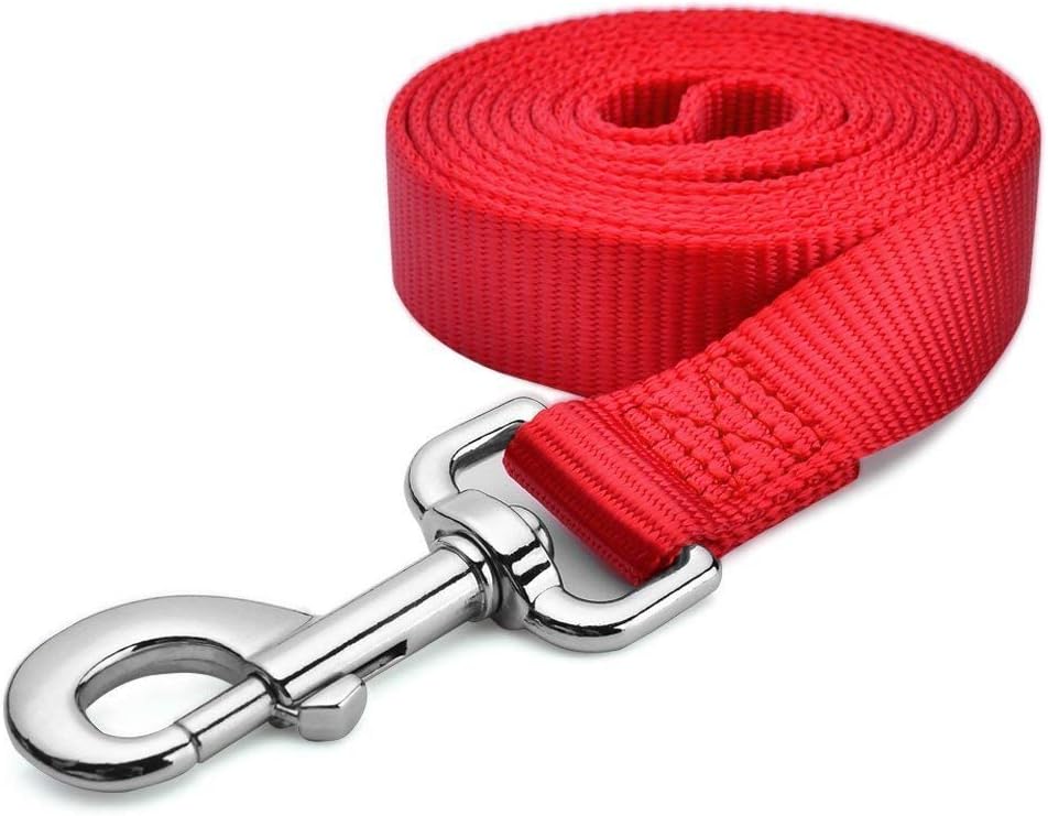 Hypeety Dog Puppy Pet Puppy Training Obedience Lead Leash Recall Strong Durable Nylon Lead or Walk Traction Rope (10Feet/3M, Red)