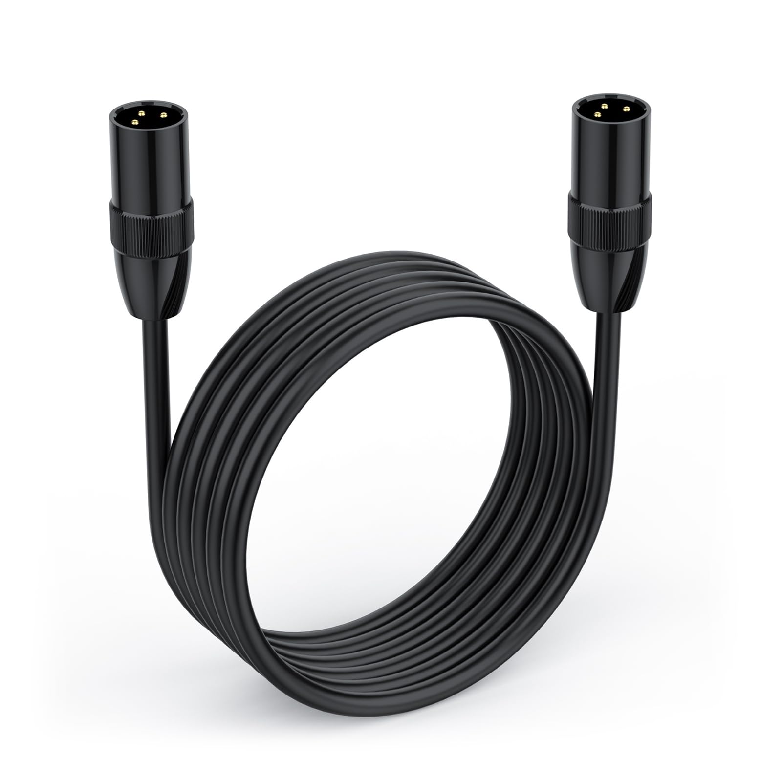 Maxhood 3-Pin XLR Microphone Cable 5 Feet, Male to Male Microphone Cable with Oxygen-Free Copper, Gold Plated XLR Patch Cord for Mixer, Recording Studio