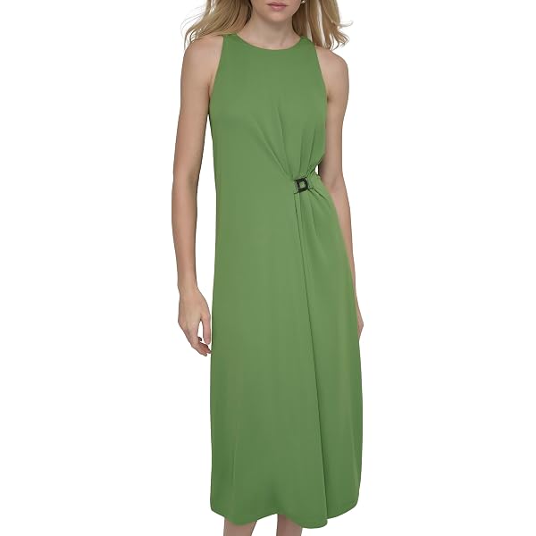 knee length dresses for ladies Ganni Crinkled Satin Midi Dress