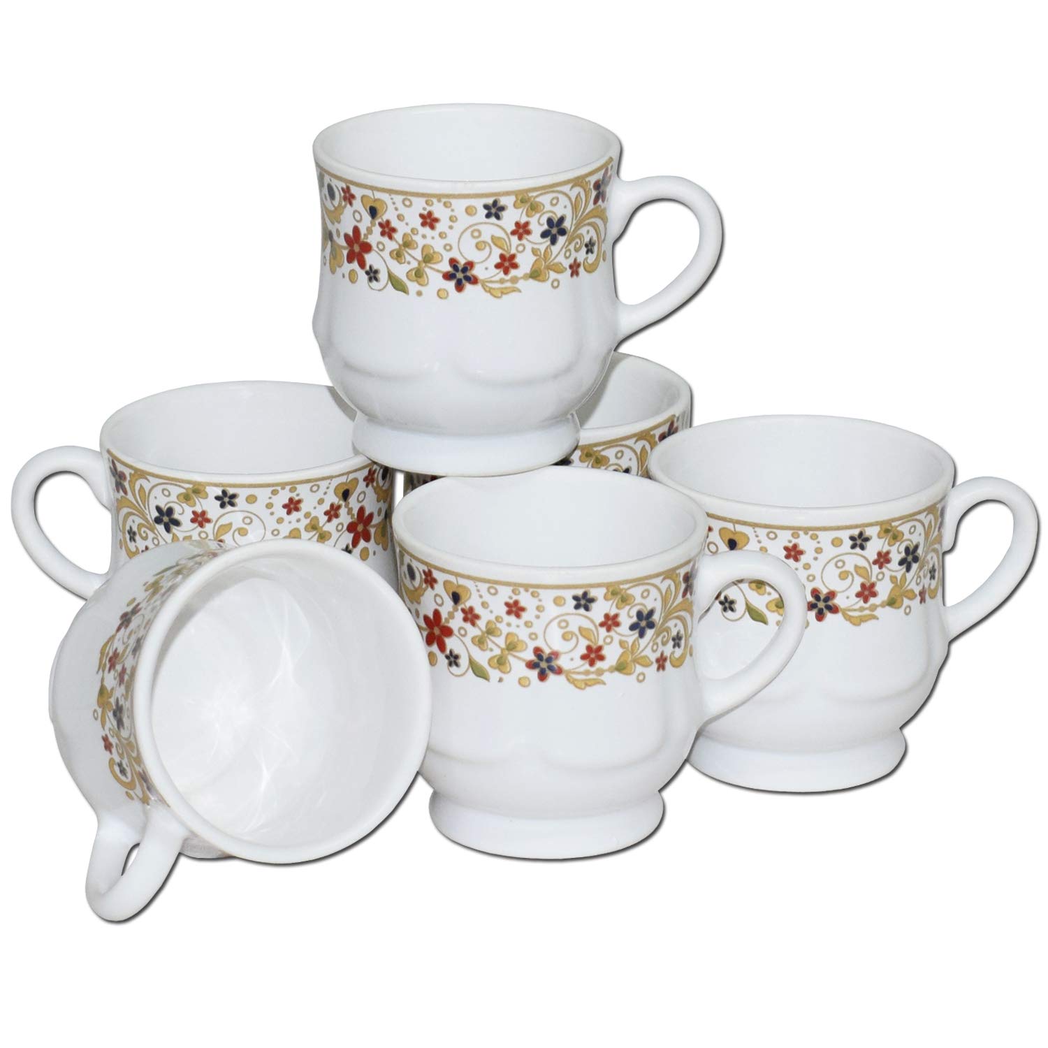 Buy FLUEMART Ceramic Coffee Cup & Tea Cup Set of 6 (AE9B) Ceramic