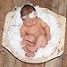 Newborn Photography Props，Hand Crochet Round Blanket with Fringe