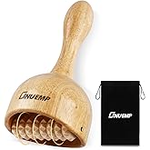 ONUEMP Wooden Therapy Cup with Roller, Wood Therapy Massage Tools, Maderoterapia Kit Colombiana, Fascia Roller for Body Shaping, Lymphatic Drainage, Cellulite Remover, Muscle Relief