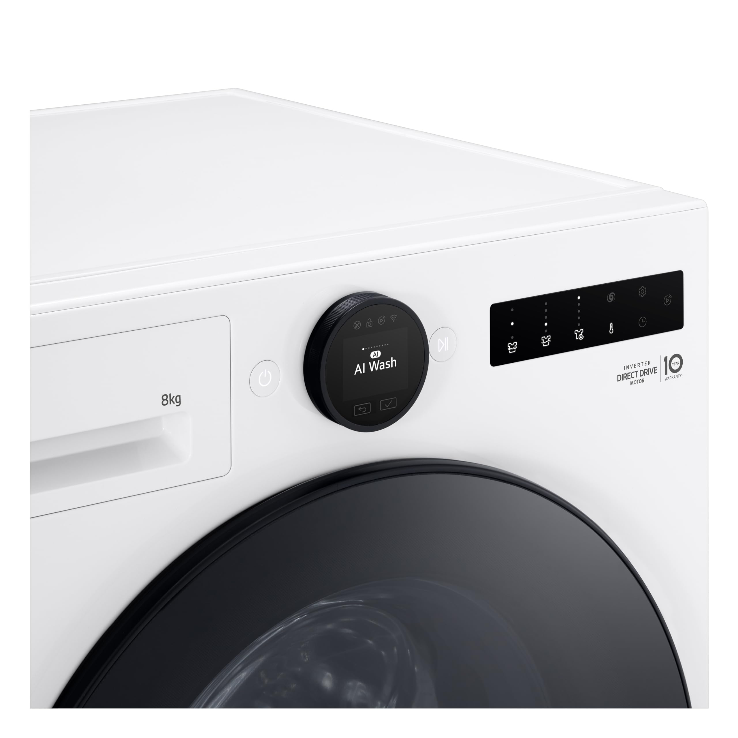 LG F4WX808YC Waschmaschine (8 kg, Energieklasse A-20%, 1.350 U/Min.) mit AI Wash, Easy-Touch Drehregler, TurboWash 360, Weiß 4
