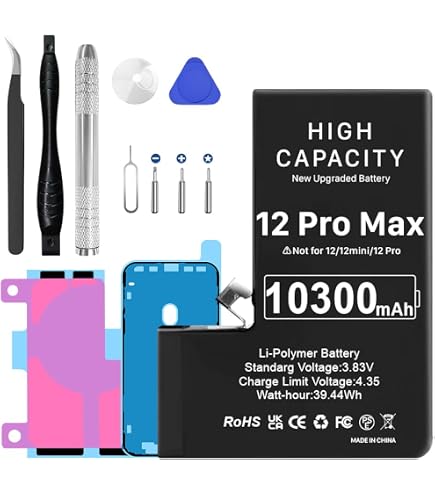 Batterie IPhone 12 Haute Capacité 5000mAh - Remplacement Avec Outils Et Bandes Adhésives - Certifiée CE - Longévité 1500+ Cycles