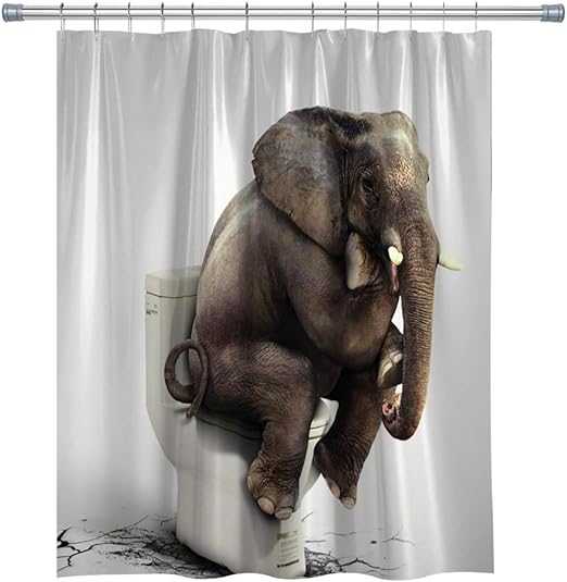 Amazon Com Summer007 Elephant Shower Curtain Waterproof Polyester Fabric Shower Curtain For Bathroom Bathroom Accessories With Hooks 71x 71 In Home Kitchen