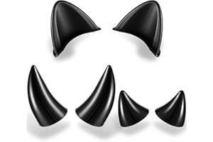 Chunyin 6 Pcs Helmet Cat Ears Large Plastic Devil Horns Ski Helmet Ears Small Stick on Devil Horns with Viscose Suction Cup f