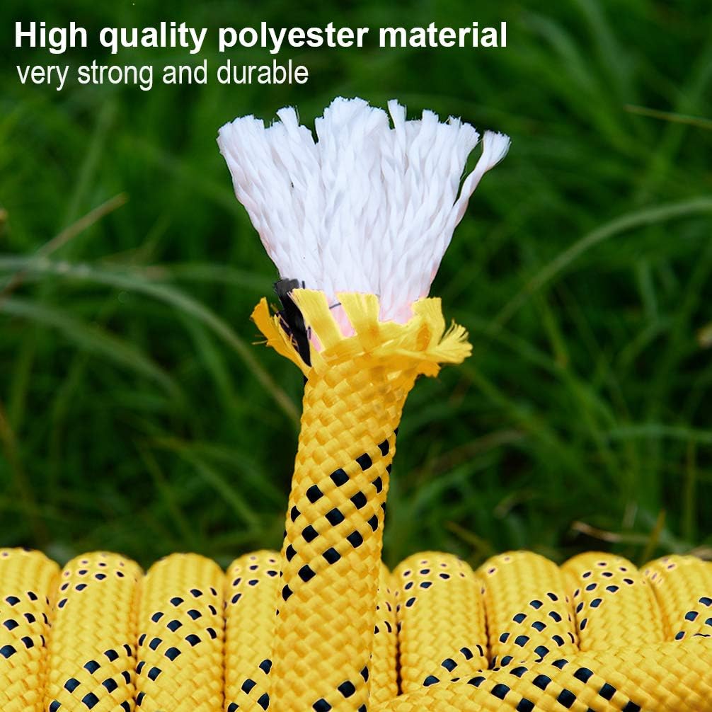 Aoneky 10 mm Static Outdoor Rock Climbing Rope, Fire Escape Safety Rappelling Rope (Yellow 1, 32) : Sports & Outdoors