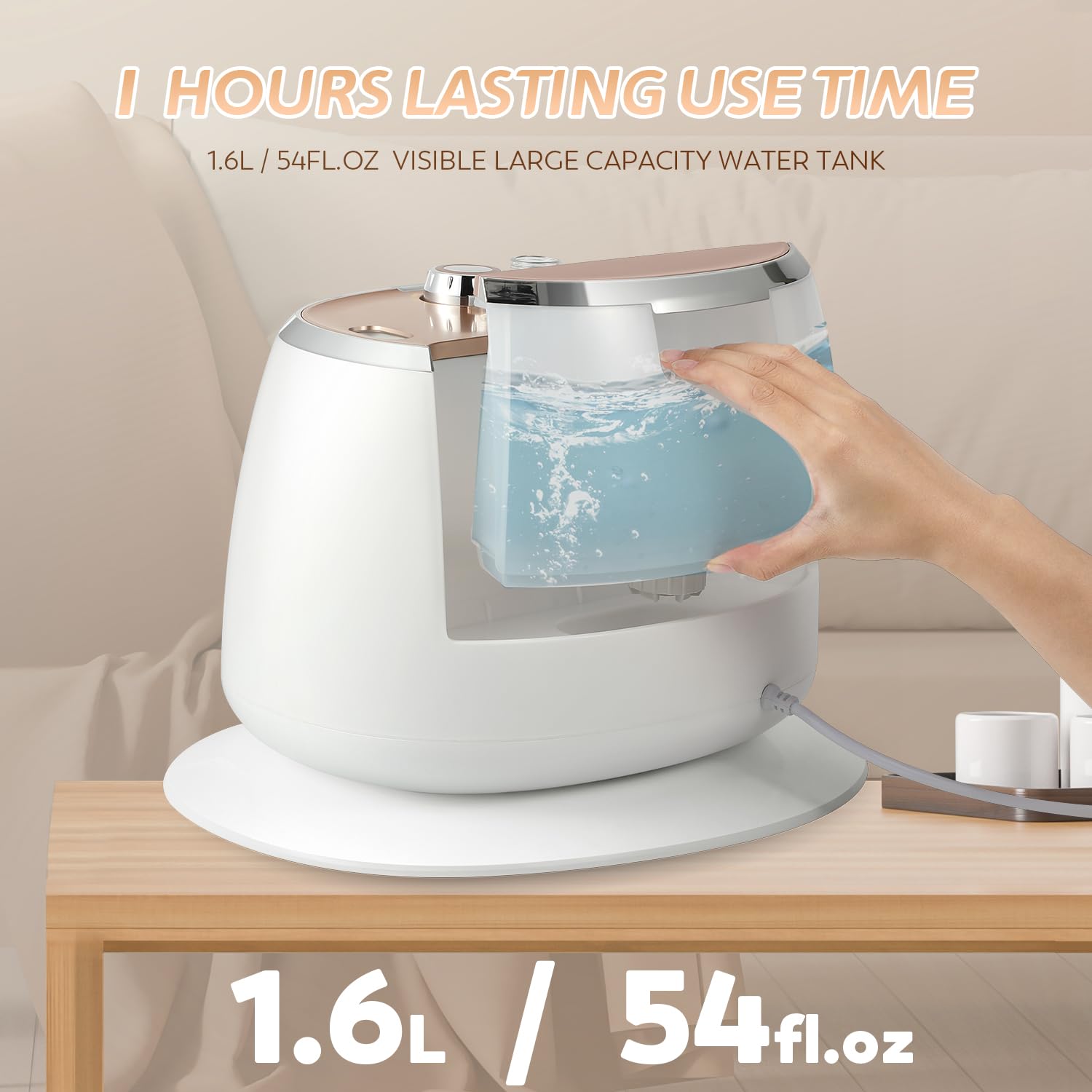 Standing Garment Steamer with 1800w Power, 54 fl.oz Water Tank for 1-Hour Continuous Steaming, 10-Level Steam Adjustment for Flat Hanging & Diagonal Ironing