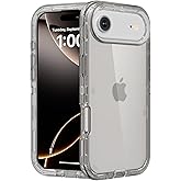 Follaroma for iPhone 17 Air Case, Heavy Duty Shockproof Protection Phone Cases, Anti-Drop, Dual Layer Transparent Protective Cover Compatible with iPhone 17 Air, 6.5 inch, Crystal Gray
