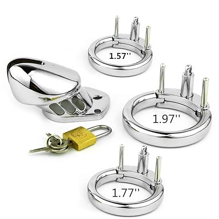 Keuschheitsgürtel mit 3 Ringen (Silber)