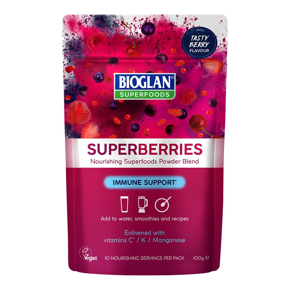 Bioglan Superfoods Superberries | Vitamin C | Manganese | 70g, red, pack of 1