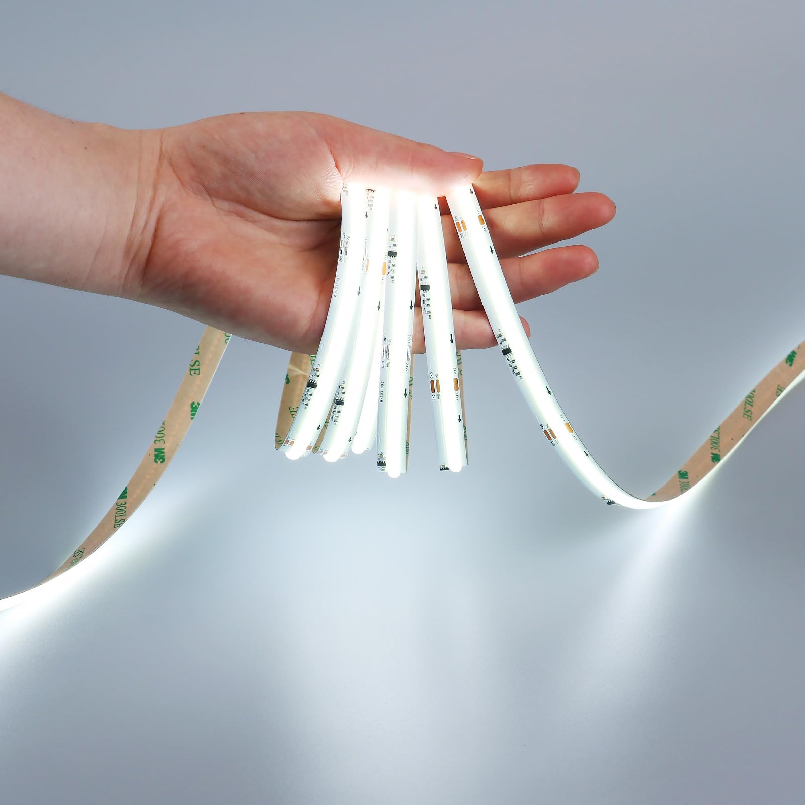 GOMING 24V 10M WS2811 IC COB LED Strip Lights Cool White 6000K Addressable Running Water Effects 360LED/M CRI 93+ IP20 Not Waterproof LED Tape Lights for Home Decor(No Adapter and Controller) — image 1