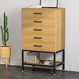 5 Drawer Dresser Little Tree Tall Accent Chests Of Drawers With Open Storage Works As File Cabinet Collection For Bedroom Or Office Oak Buy Online In Angola At Angola Desertcart Com Productid 148794932