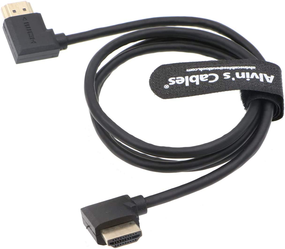 Alvin's Cables Z Cam E2 L Shape HDMI Cable High Speed Ethernet for Portkeys BM5 Monitor Right Angle to Right Angle 95CM