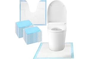 20 Pack Disposable Toilet Floor Mats – Waterproof & Absorbent U-Shaped Toilet Training Pads, Non-Slip Bathroom Pee Protector 
