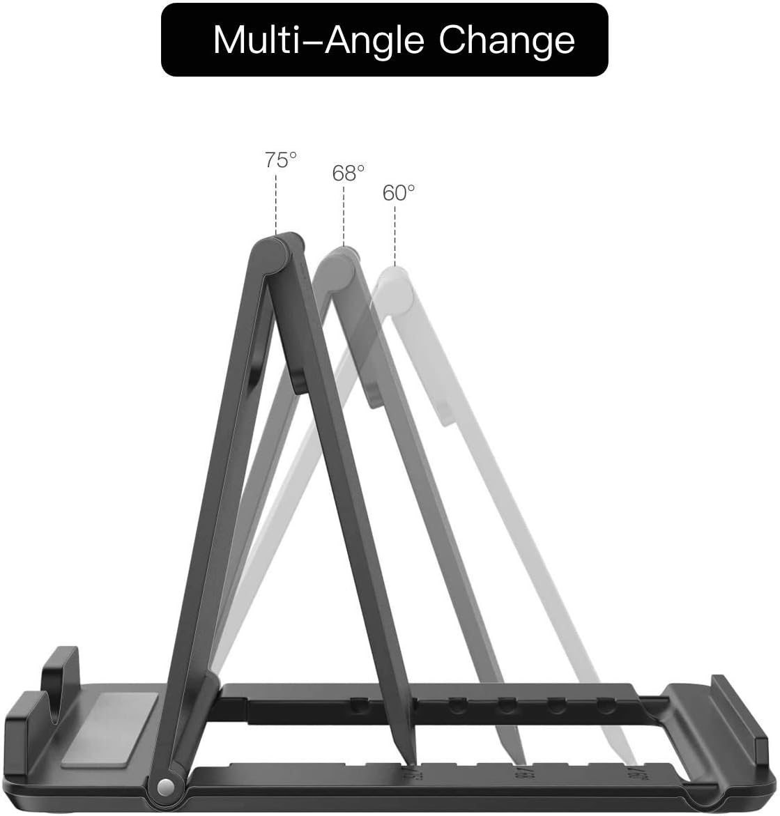 HAPPITON Phone Stand Tablet Stand Multi-Angle Cell Phone Stand Cradle Holder Universal Foldable Compatible with Samsung iPhone Xs/XR/XS Max/8/X - Image 3