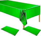 ELECLAND Green Plastic Tablecloth 137 x 274 cm Rectangular Foil