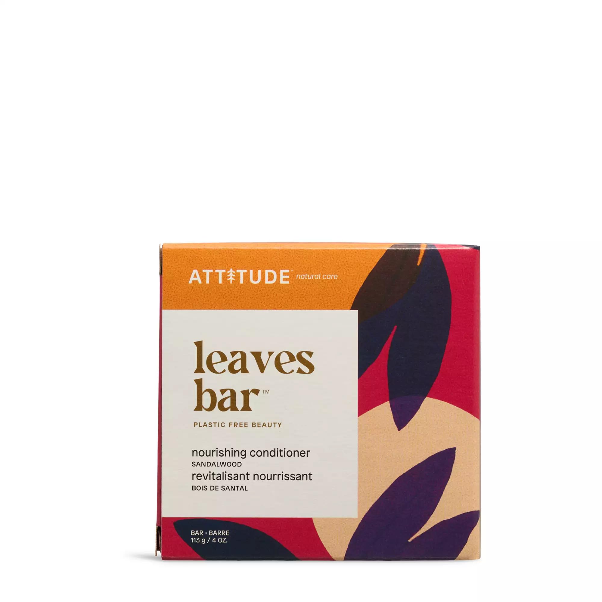 ATTITUDE Volumizing Conditioner Bar, Natural Origin, Adds Texture and Shine to Hair, Coconut and Argan Oil, Vegan, Orange Cardamom, 113 g