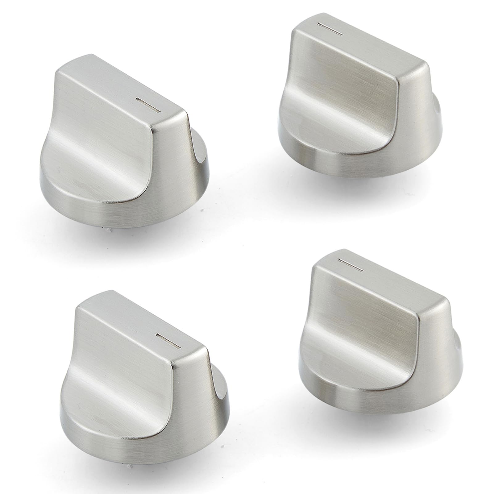 Photo 1 of atgestore W11366438 Stove Knobs Stainless Steel Replacement for Whirlpool Stove Parts Cooktop Knobs 0.18 x 0.25in Whirlpool Gas Range Parts Stove Top Burner Control Knobs 4 Pcs