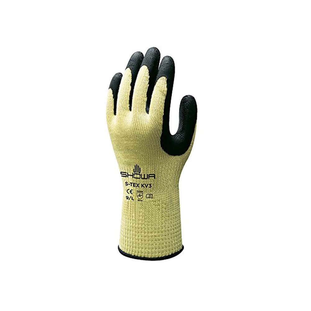 Showa S-TEX KV3 (SMALL) KV3 S-Tex Cut Resistant Gloves, Single Pair, Size 7/Small, Yellow/Black