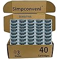 ALL-DAY SMOOTH: razor blades refills for men -compatible with mach 3 belonging to Simpconveni-Sensitive Skin Friendly, Non-Slip Design, 40 counts