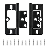 Qjaiune 2PCS Non-Mortise Hinges 3 inch Black Door
