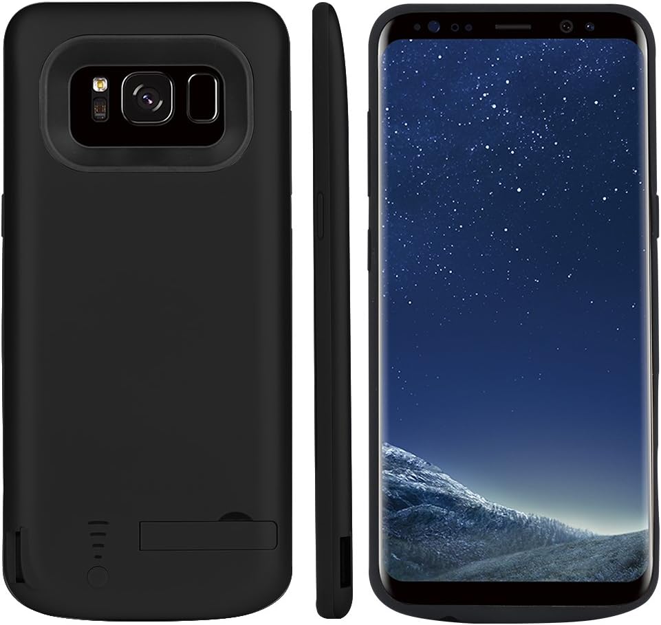 FAMOBIE Battery Case compatible with Samsung Galaxy S8 Plus6500mAhBattery Case, Rechargeable External Backup Charger Cover Case, Power Bank Portable Charging Case compatible with Samsung