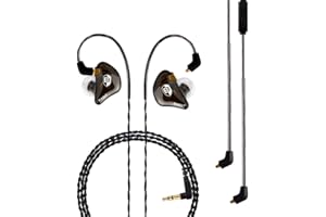 BASN Professional in Ear Monitor Headphones for Singers Drummers Musicians with MMCX Connector IEM Earphones (Pro Clear Brown