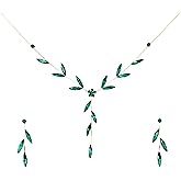 Faship Gorgeous Rhinestone Crystal Floral Necklace Earrings Set